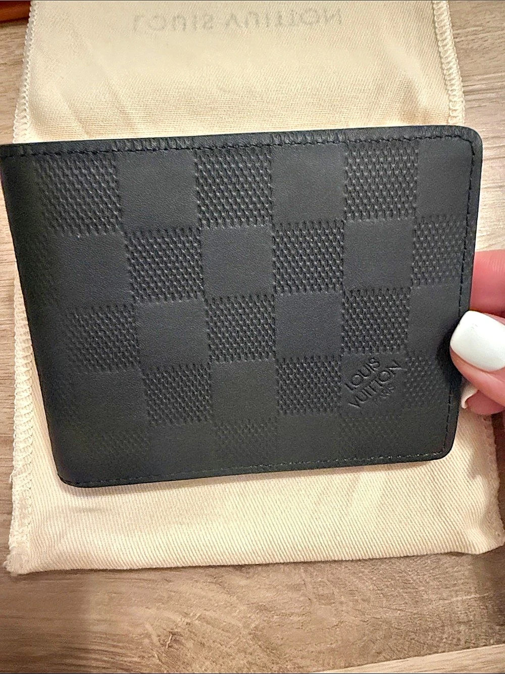Louis Vuitton Multiple Wallet Black Checkered Wallet NWT